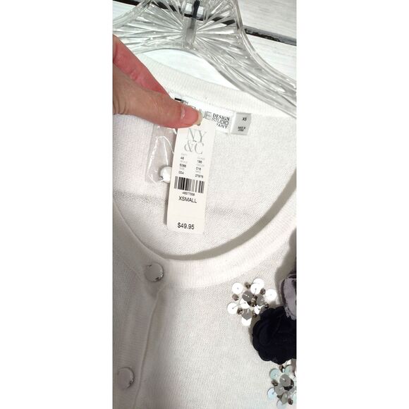 7th Avenue NY & Company NWT White Button Up Cardigan Sweater - Picture 6 of 6